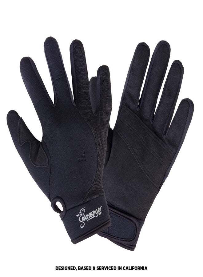 Seavenger Abyss Dive Gloves | 1.5mm Neoprene Mesh | Scuba Diving, Wakeboarding, Spearfishing (Black, Large) - Image 2